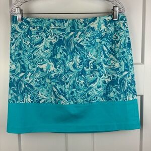 Women's Michael Kors Turquoise  White Summer Beach Lined Skirt Size 10 e